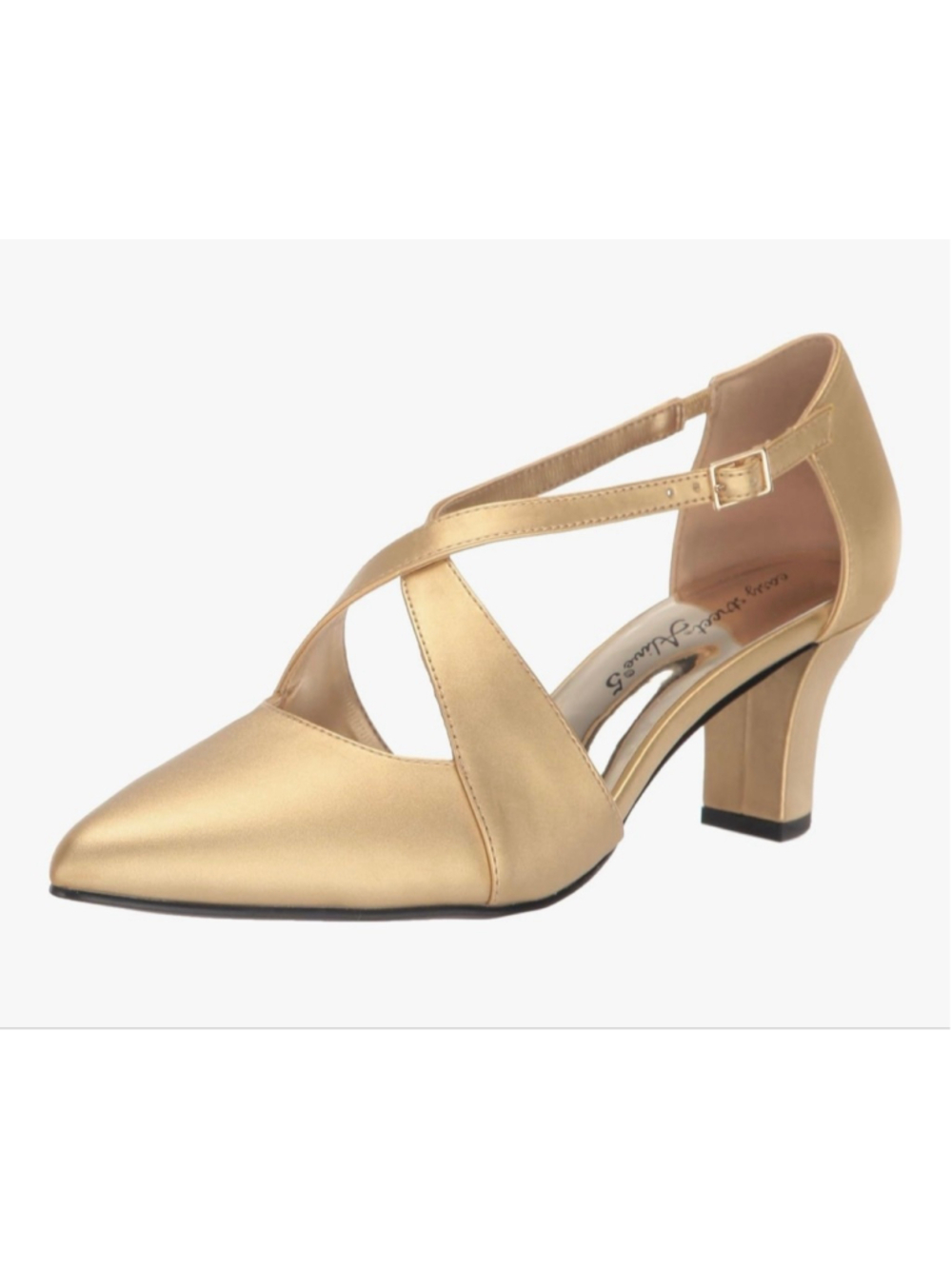 NEW Gold Satin Easy Street Elegance Pump 9N $65 - Picture 2 of 8